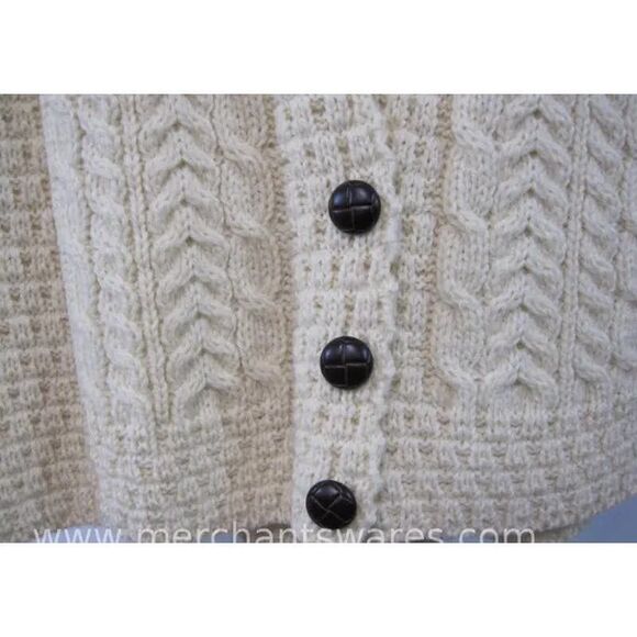 SALE!!! NWT Connemara Knitwear XL Made in Ireland Wool Cable Knit Cardigan - Picture 5 of 10